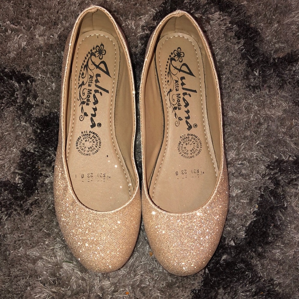 New Champagne Gold Flats